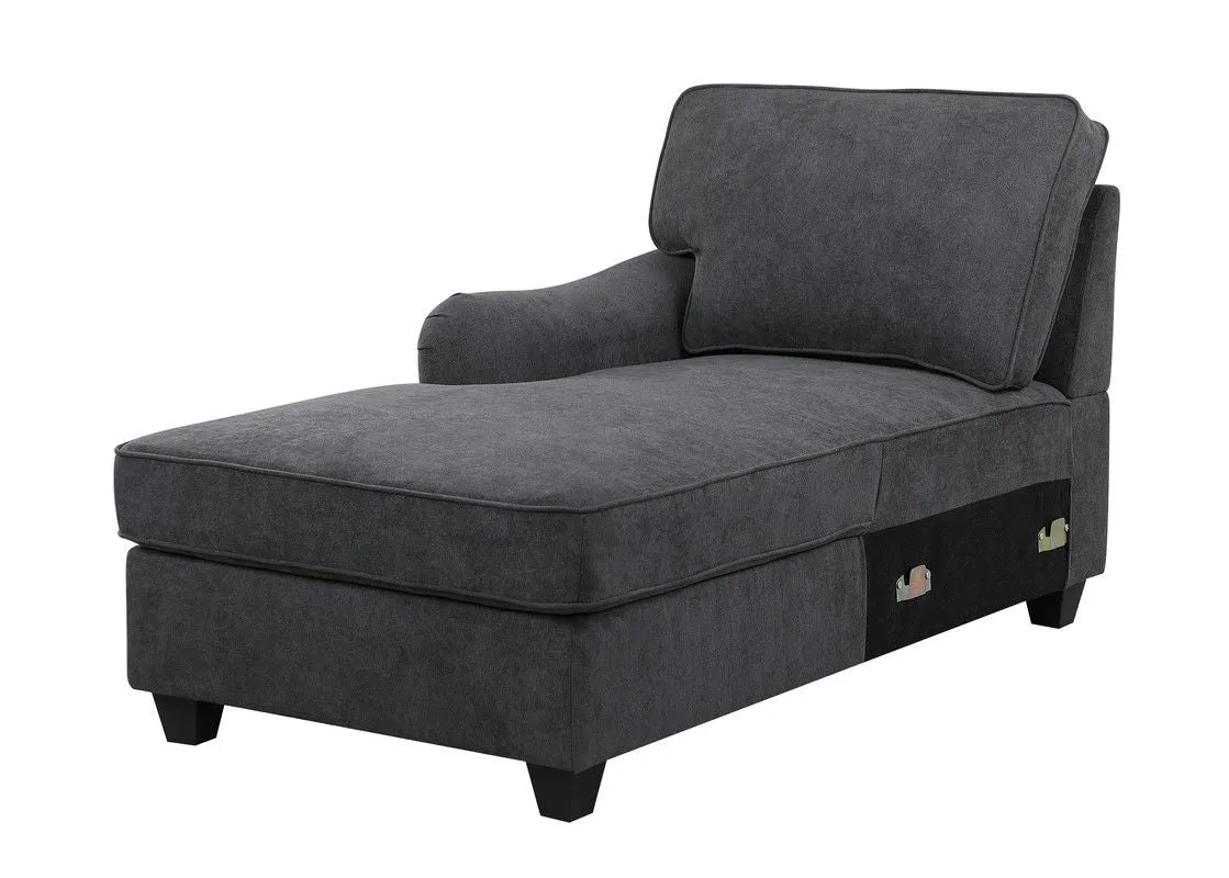 Leo - Woven Modular L-Shape Sectional Sofa And Ottoman