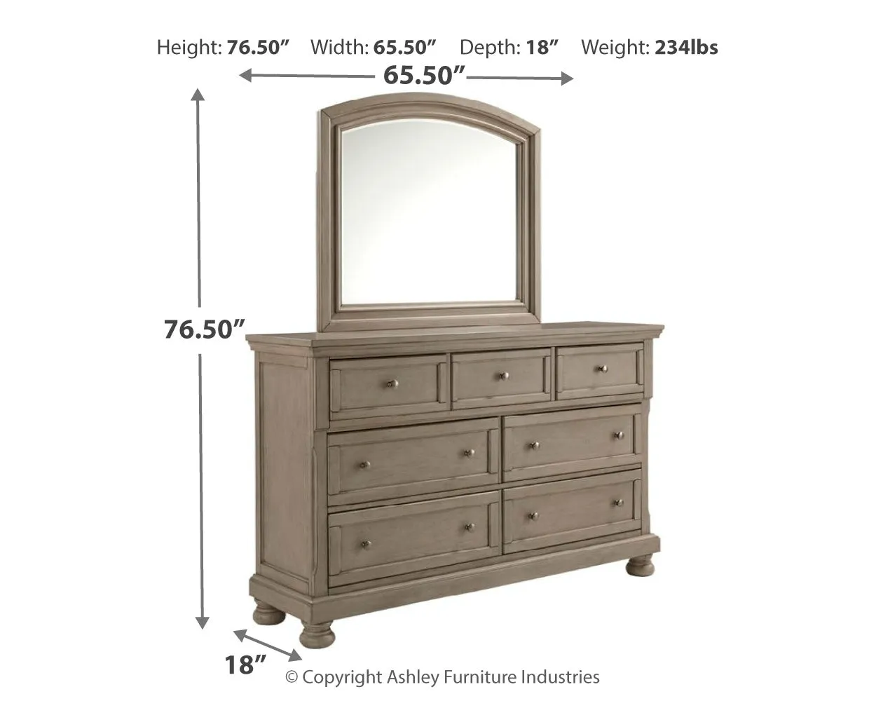 Lettner Queen Panel Bed with Mirrored Dresser, Chest and 2 Nightstands