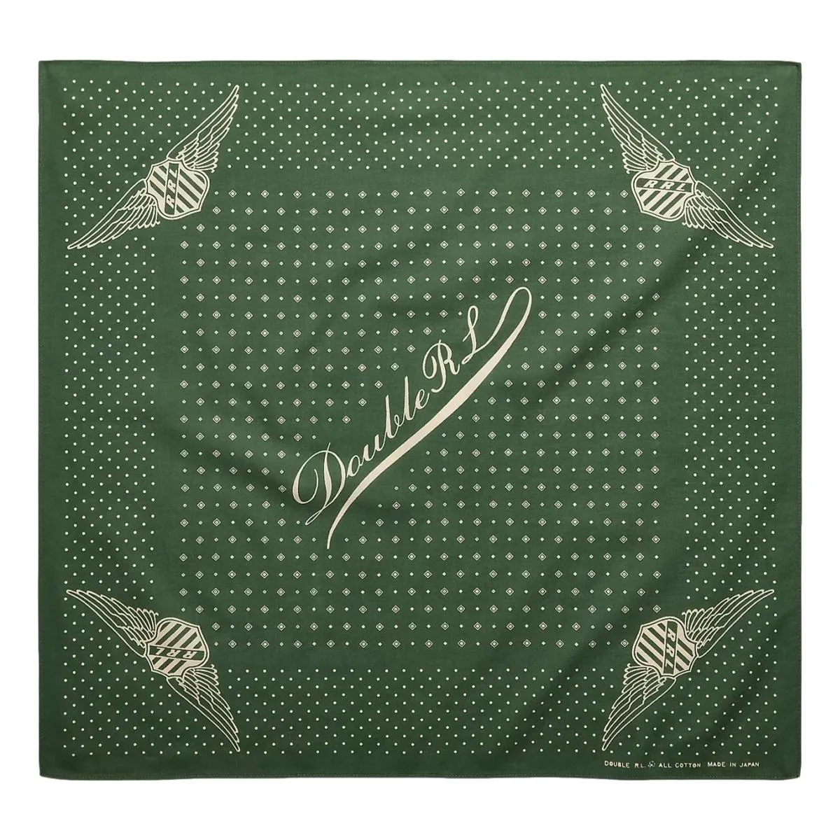 Logo Cotton Bandanna Faded Green Cream