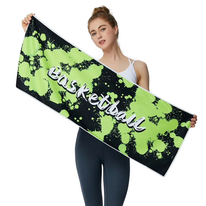 Marathon running event sports towel custom absorbent microfiber sports towel with full printed pattern logo