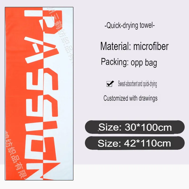 Marathon running event sports towel custom absorbent microfiber sports towel with full printed pattern logo