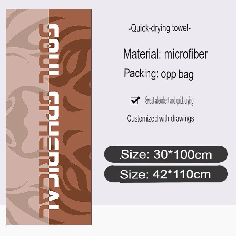 Marathon running event sports towel custom absorbent microfiber sports towel with full printed pattern logo