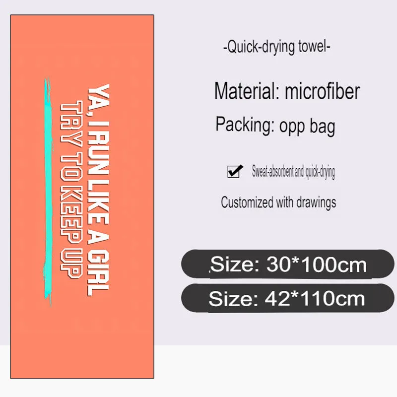 Marathon running event sports towel custom absorbent microfiber sports towel with full printed pattern logo