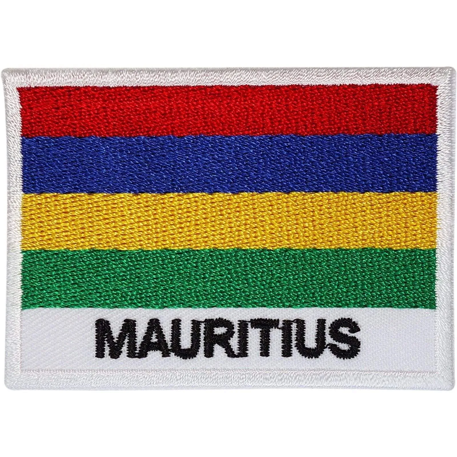 Mauritius Flag Patch Embroidered Badge Iron Sew On Clothes Jeans Hat T Shirt Bag