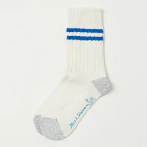 Merz b. Schwanen GS05 Stripe Socks - Nature/Swan Blue