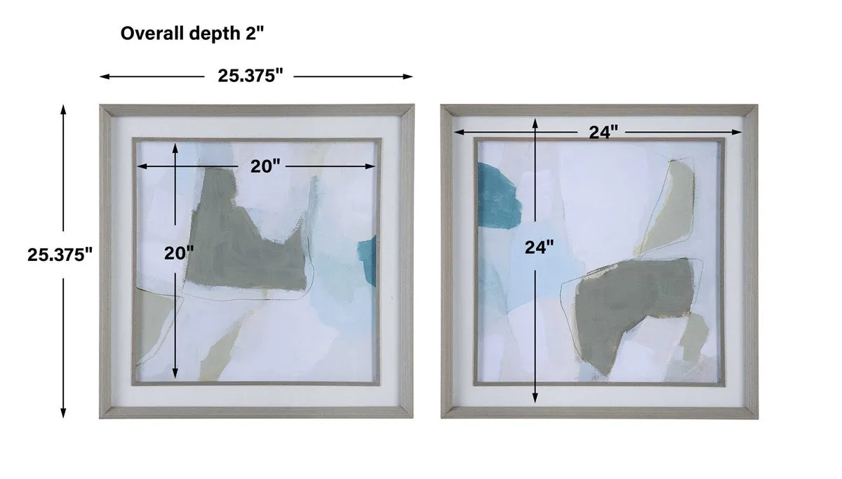 Mist Shapes Framed Prints, Set of 2