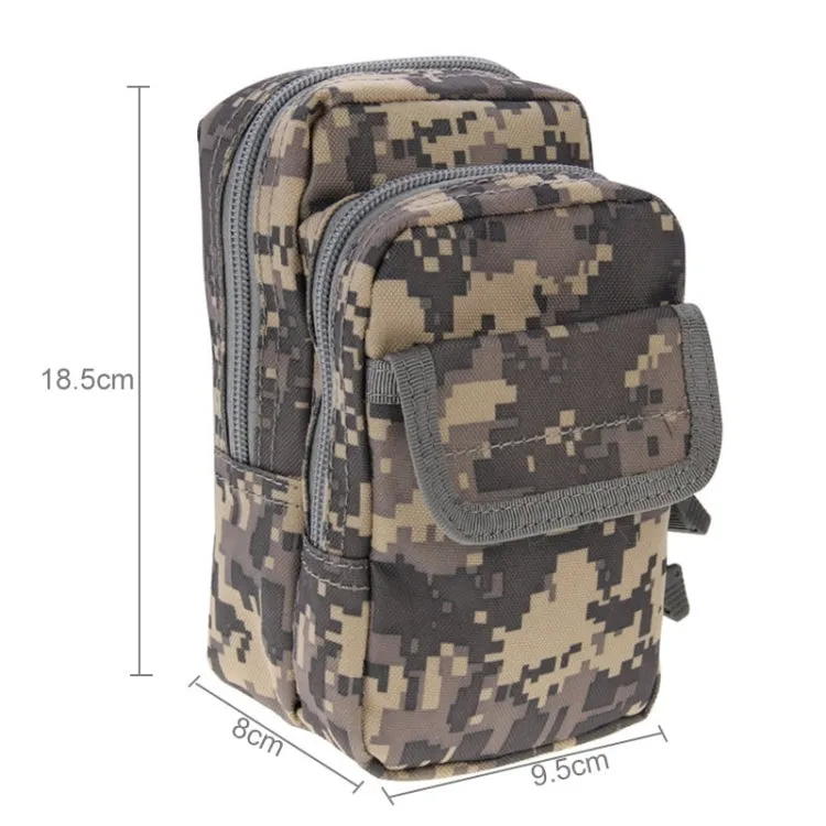 Multi-function High Density Strong Nylon Fabric Waist Bag / Camera Bag / Mobile Phone Bag, Size: 9.5 x 18.5 x 8cm (Grey Camouflage)