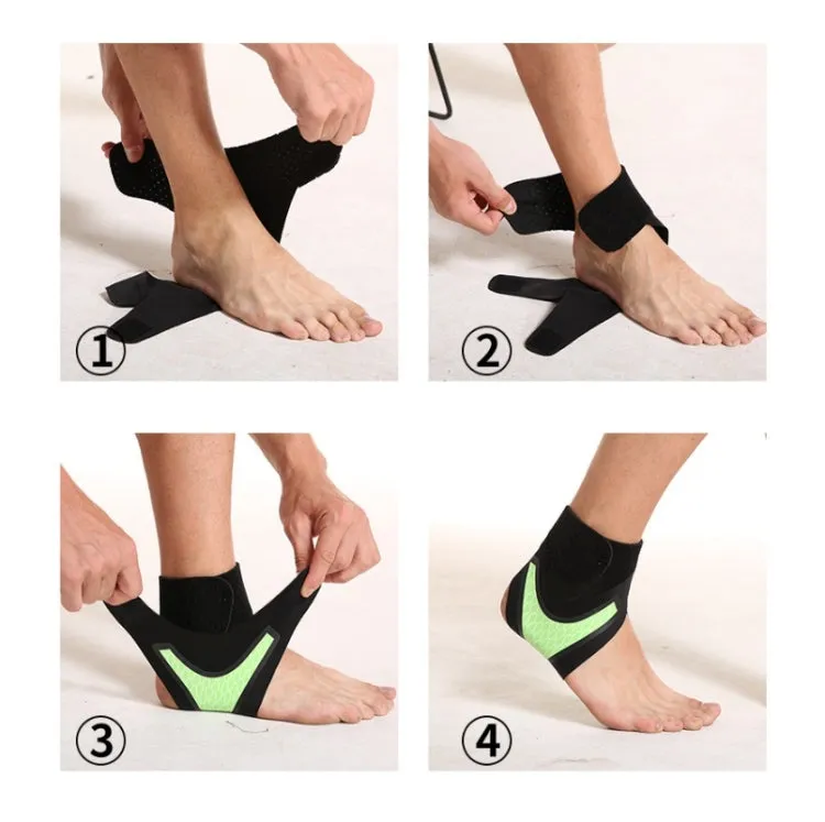 Neoprene Sports Ankle Support Ankle Compression Fixed Support Protective Strap, Specification: Right Foot (Green)