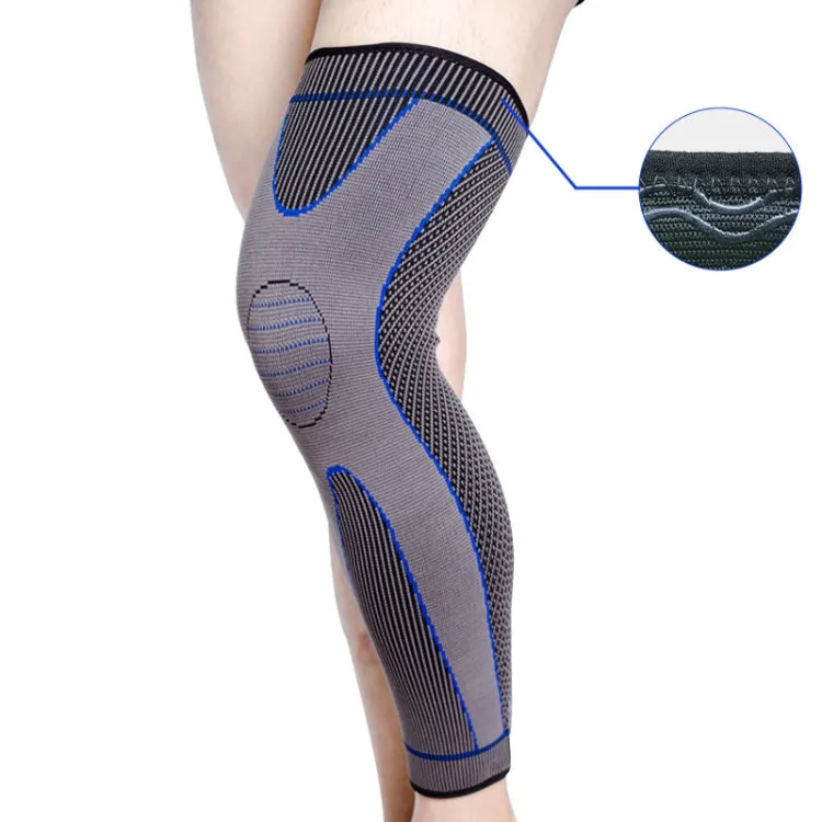 Nylon Knitted Riding Sports Extended Knee Pads, Size: S(Blue Anti-slip)