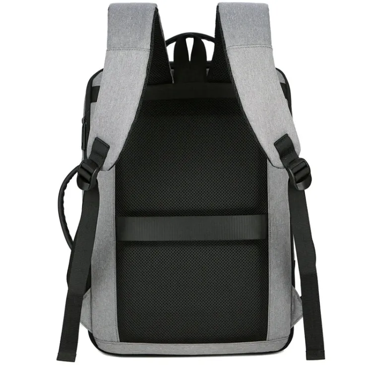 OUMANTU 1908 Large Capacity Men Laptop Backpack Business Travel Shoulders Bag with External USB Charging Port(Grey)