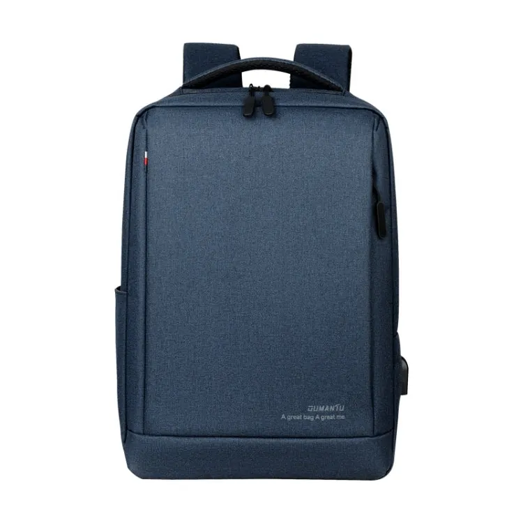 OUMANTU 9003 Business Laptop Bag Oxford Cloth Large Capacity Backpack with External USB Port(Sapphire Blue)