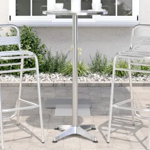 Outdoor Bar Table Height Adjustable Ø59.5x70/109.5 cm Aluminium