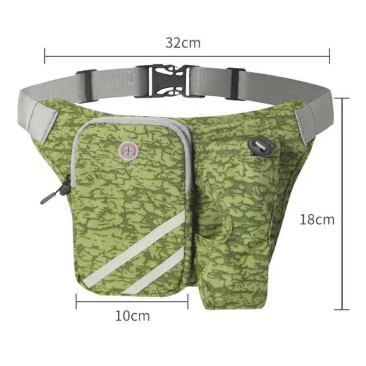 Outdoor Running Sports Nylon Waist Bag Cycling Mountaineering Water Bottle Bag(Gray)