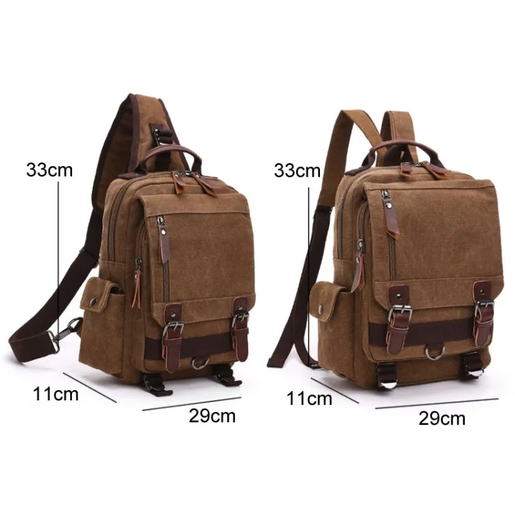 Outdoor Travel Messenger Canvas Chest Bag, Color: Green Backpack