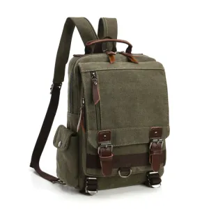 Outdoor Travel Messenger Canvas Chest Bag, Color: Green Backpack