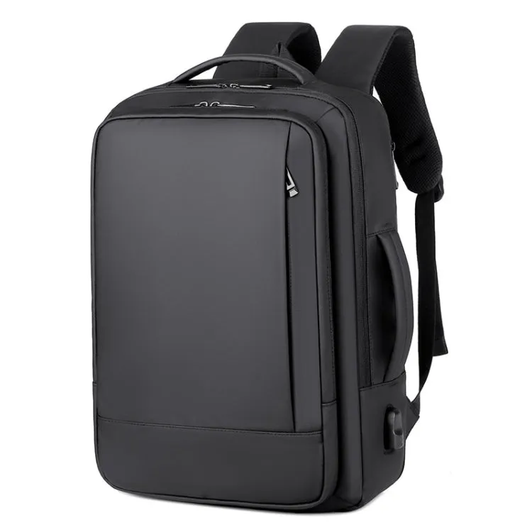 P990 15.6 inch Large Capacity Multifunctional Backpack with External USB Charging Port(Black)