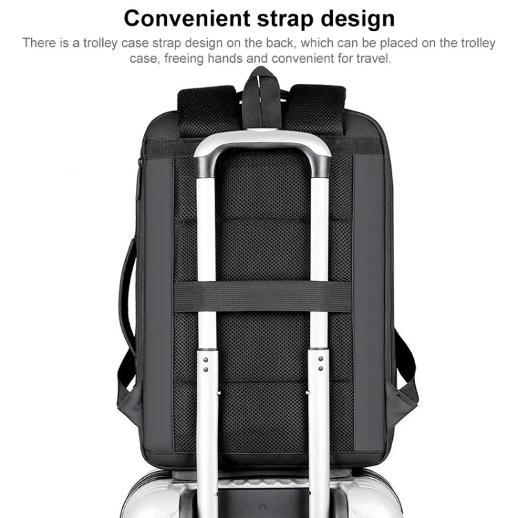 P990 15.6 inch Large Capacity Multifunctional Backpack with External USB Charging Port(Black)