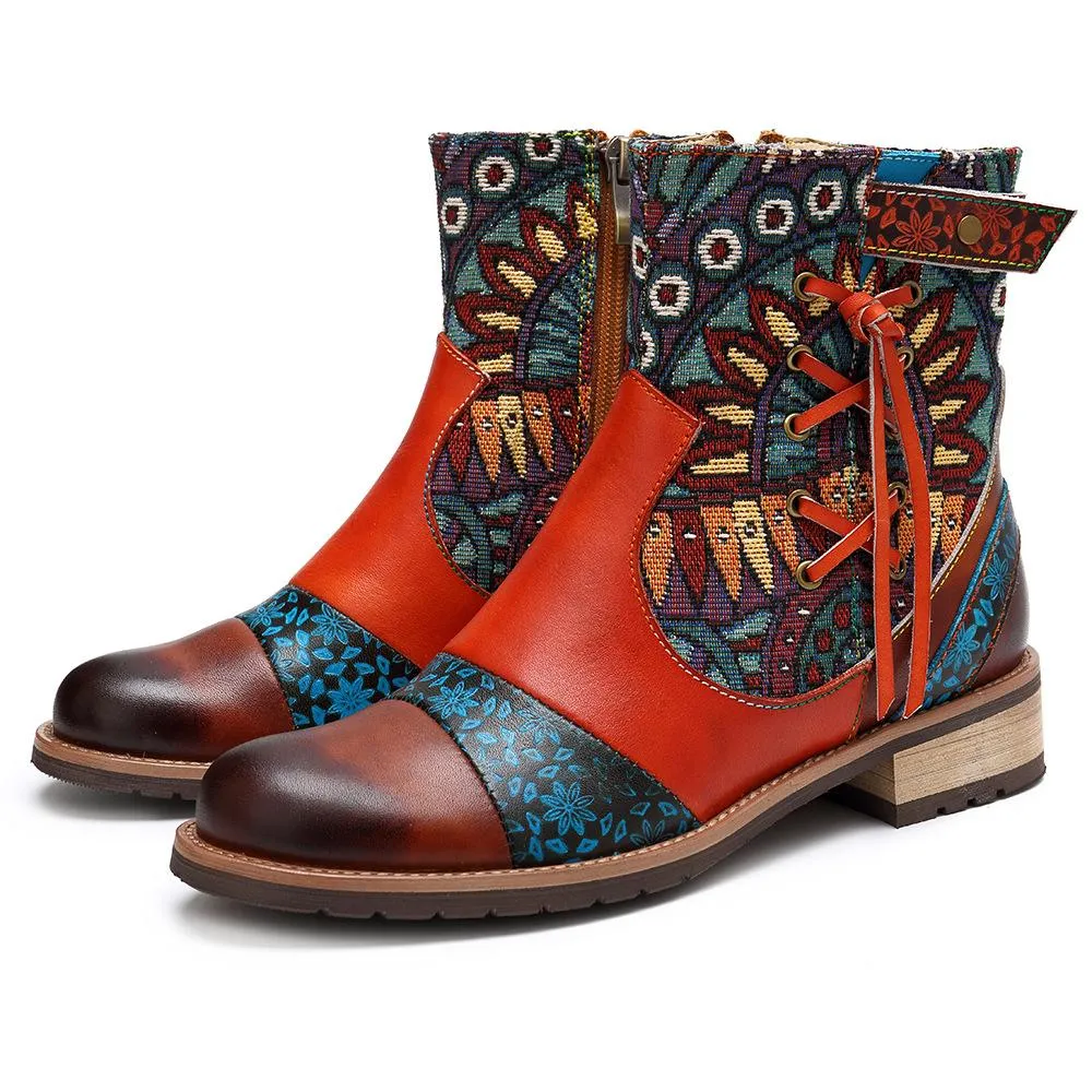 Peace Boho Hippie Ankle Boots