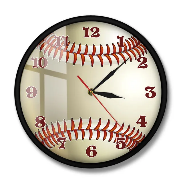 Personalized Baseball Design 3D Wall Clock With Custom Your Name For Sports Room Wall Decor