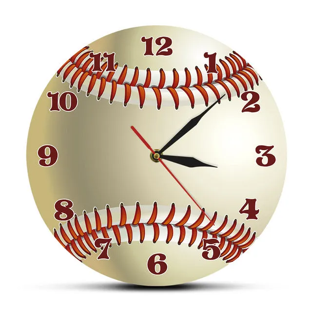 Personalized Baseball Design 3D Wall Clock With Custom Your Name For Sports Room Wall Decor