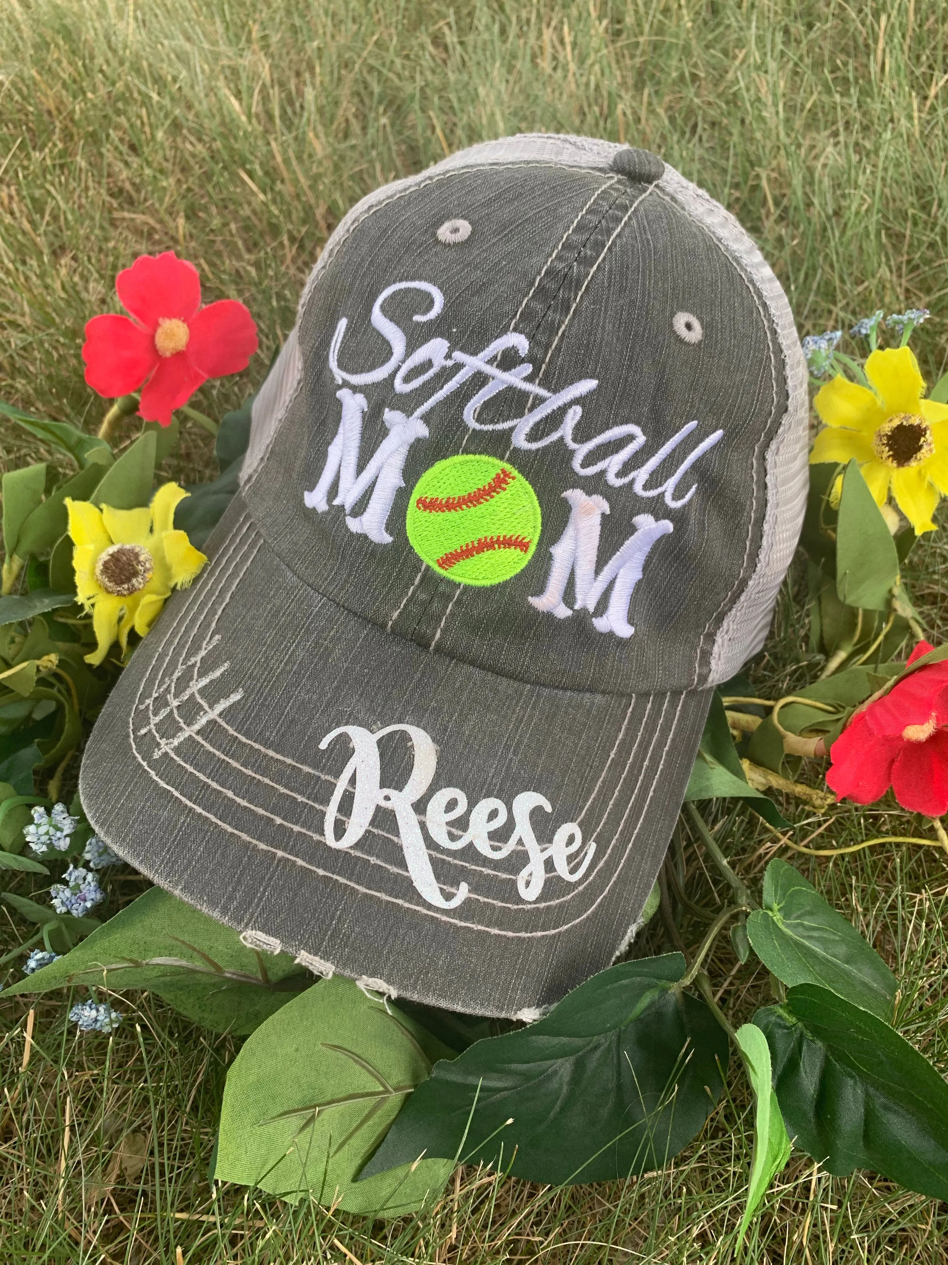 Personalized football hats Football mom Embroidered womens trucker caps