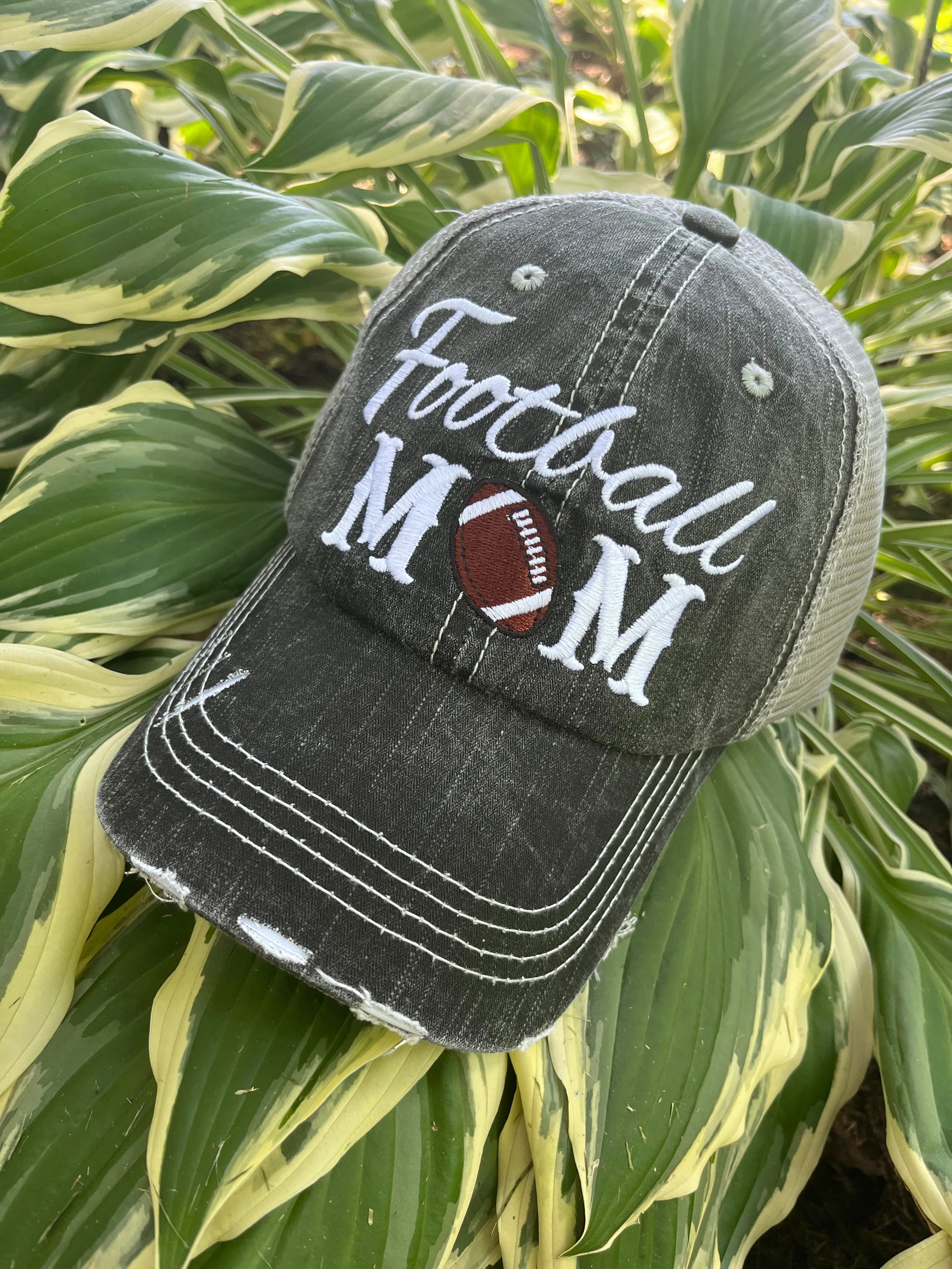 Personalized football hats Football mom Embroidered womens trucker caps