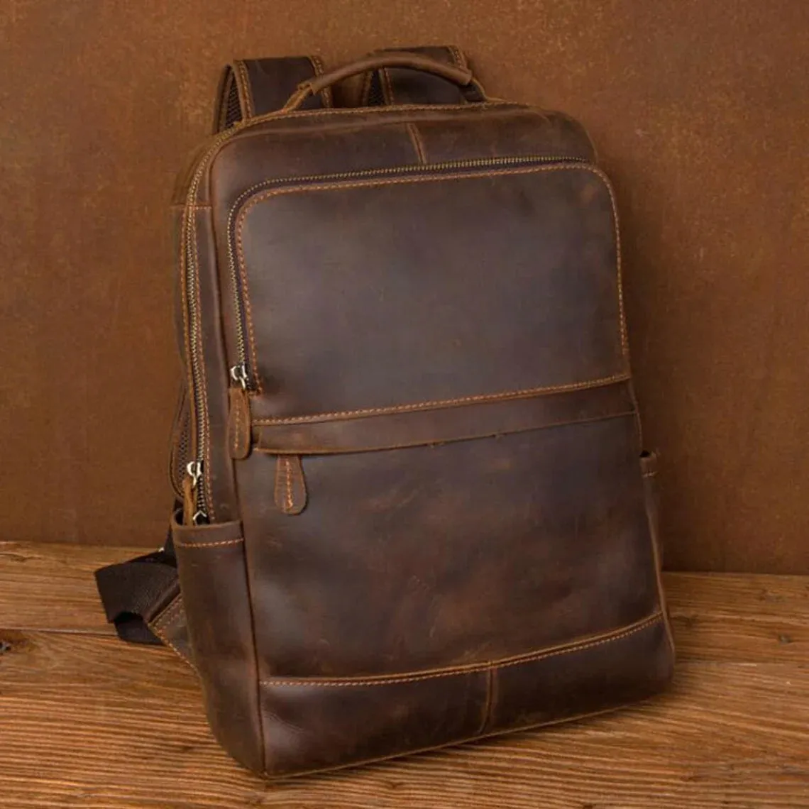 Personalized Leather Backpack Travel Backpack Laptop Backpack Weekender Backpack Hiking Backpack