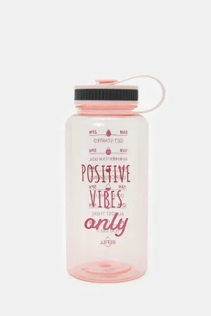 Pink Printed Sports Water Bottle