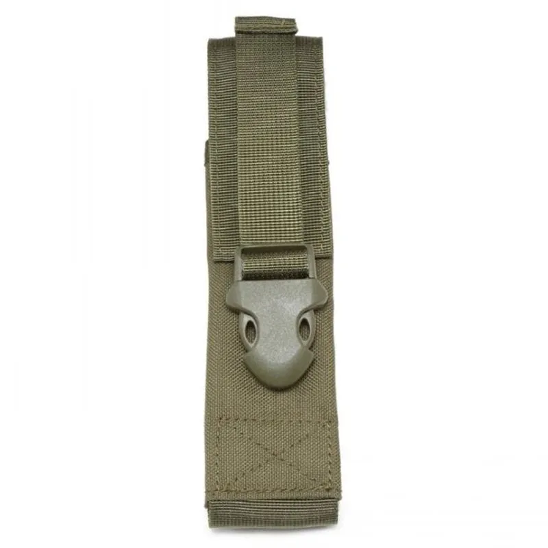 "Rugged Outdoor Tactical MP5 Molle Pouch with Expandable Baton and Flashlight Holder"