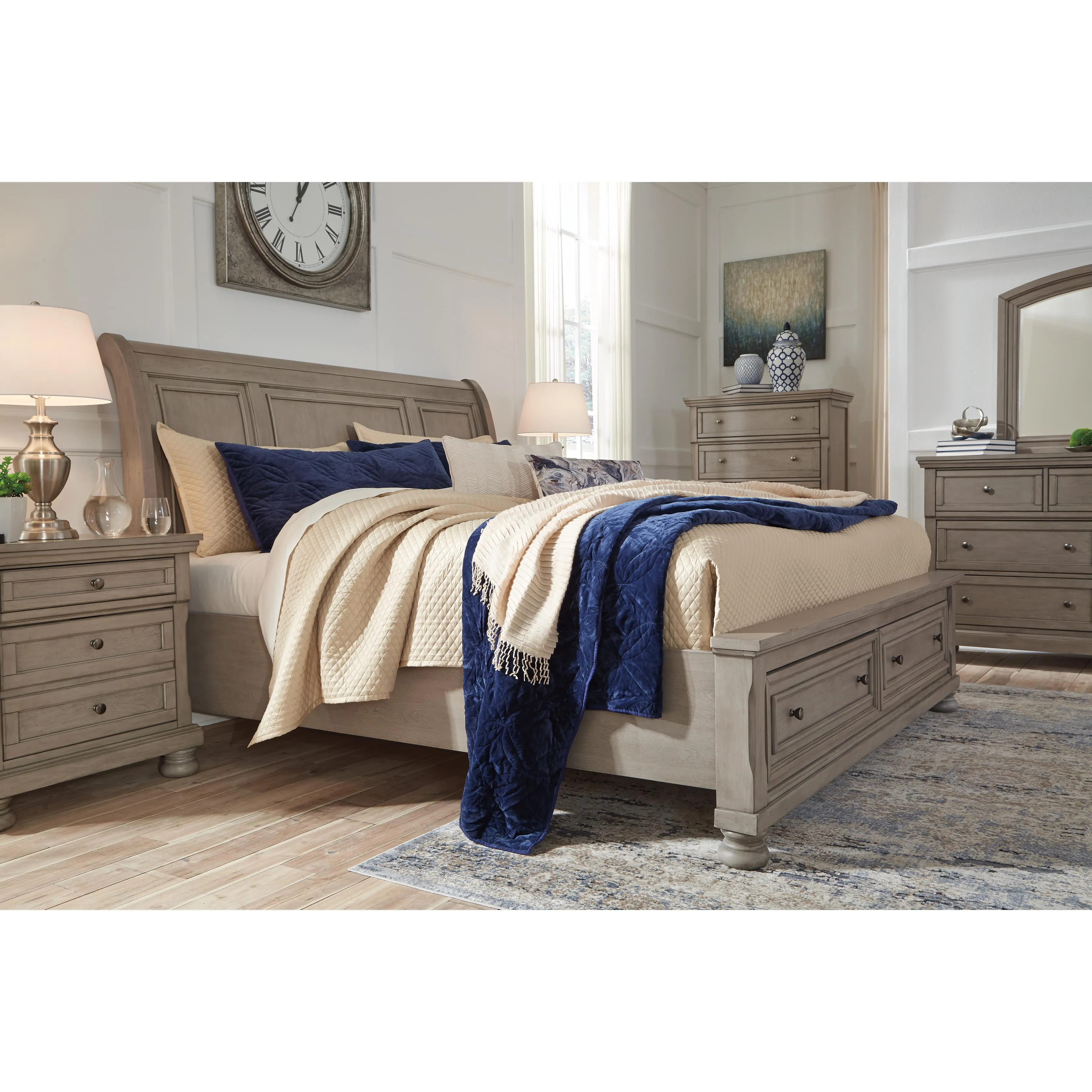 Signature Design by Ashley Lettner Queen Sleigh Bed with Storage B733-77/B733-74/B733-98