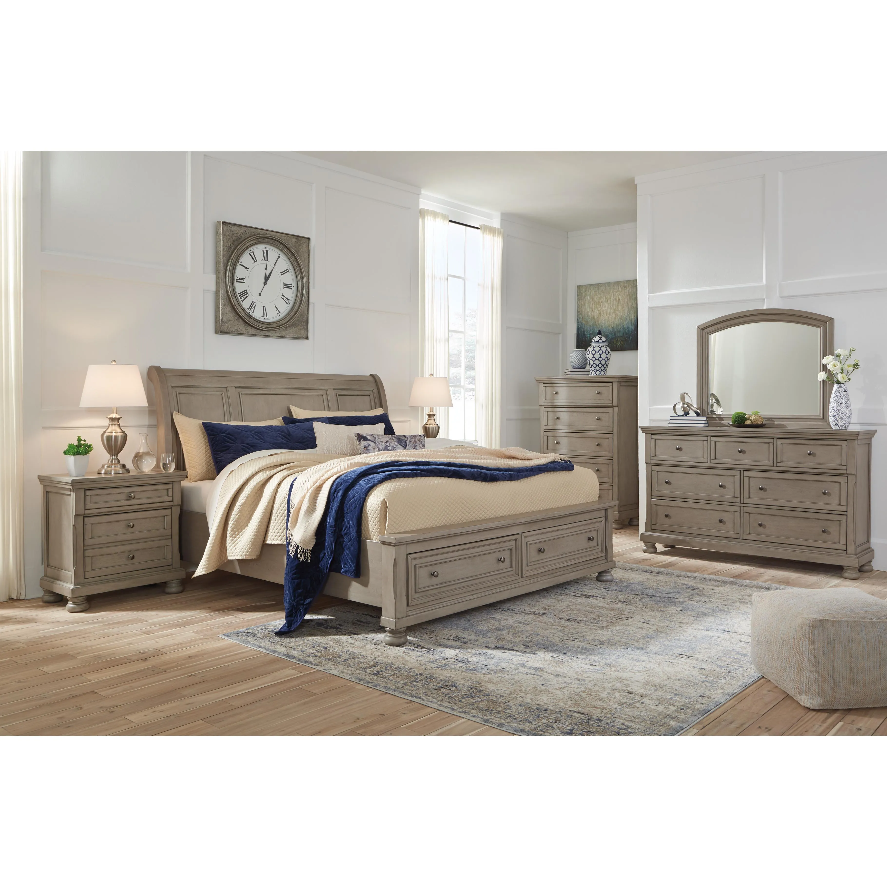 Signature Design by Ashley Lettner Queen Sleigh Bed with Storage B733-77/B733-74/B733-98