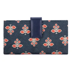 THE CLOWNFISH Orlanda Collection Printed Handicraft Fabric Womens Wallet Clutch Ladies Purse with Multiple Card holders (Cream)