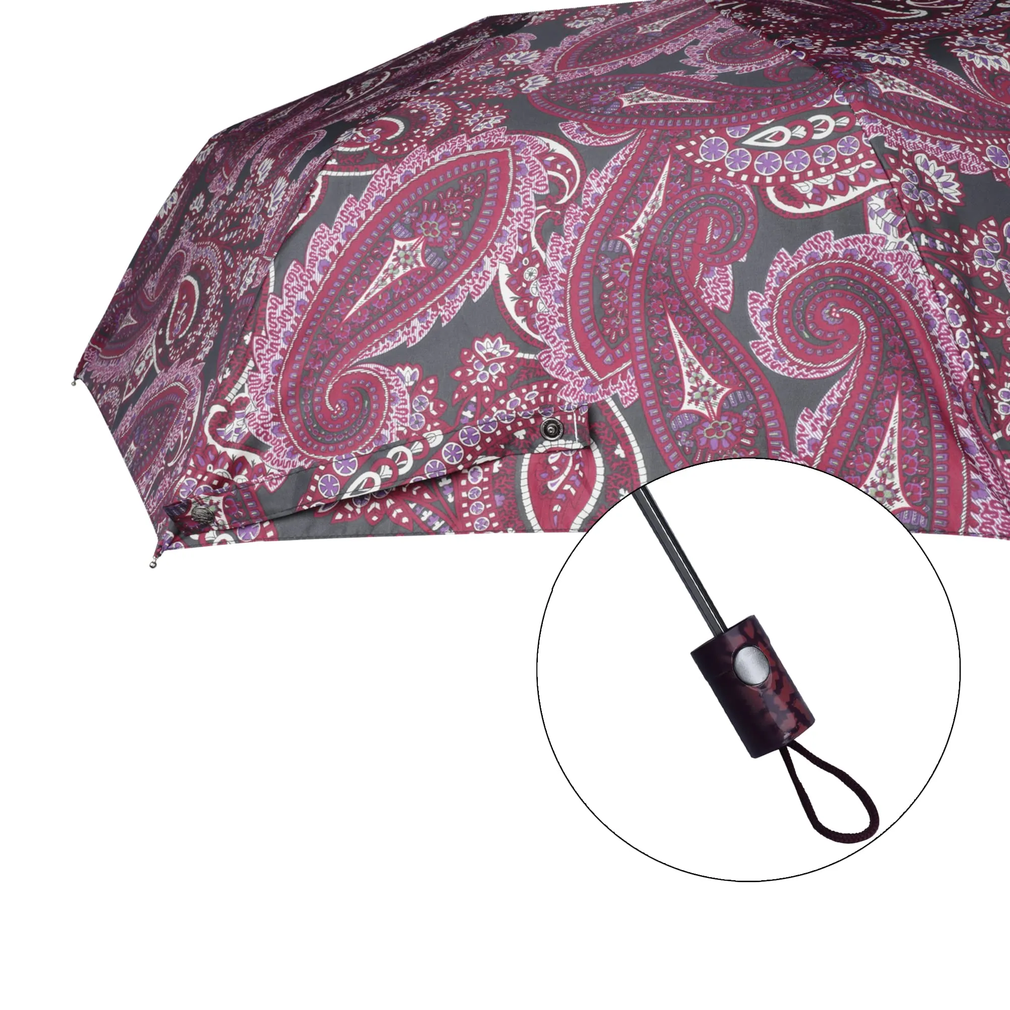 THE CLOWNFISH Umbrella Splash Series 3 Fold Auto Open Waterproof Water Repellent 190 T Immitation Nylon Double Coated Silver Lined Umbrellas For Men and Women (Magenta)