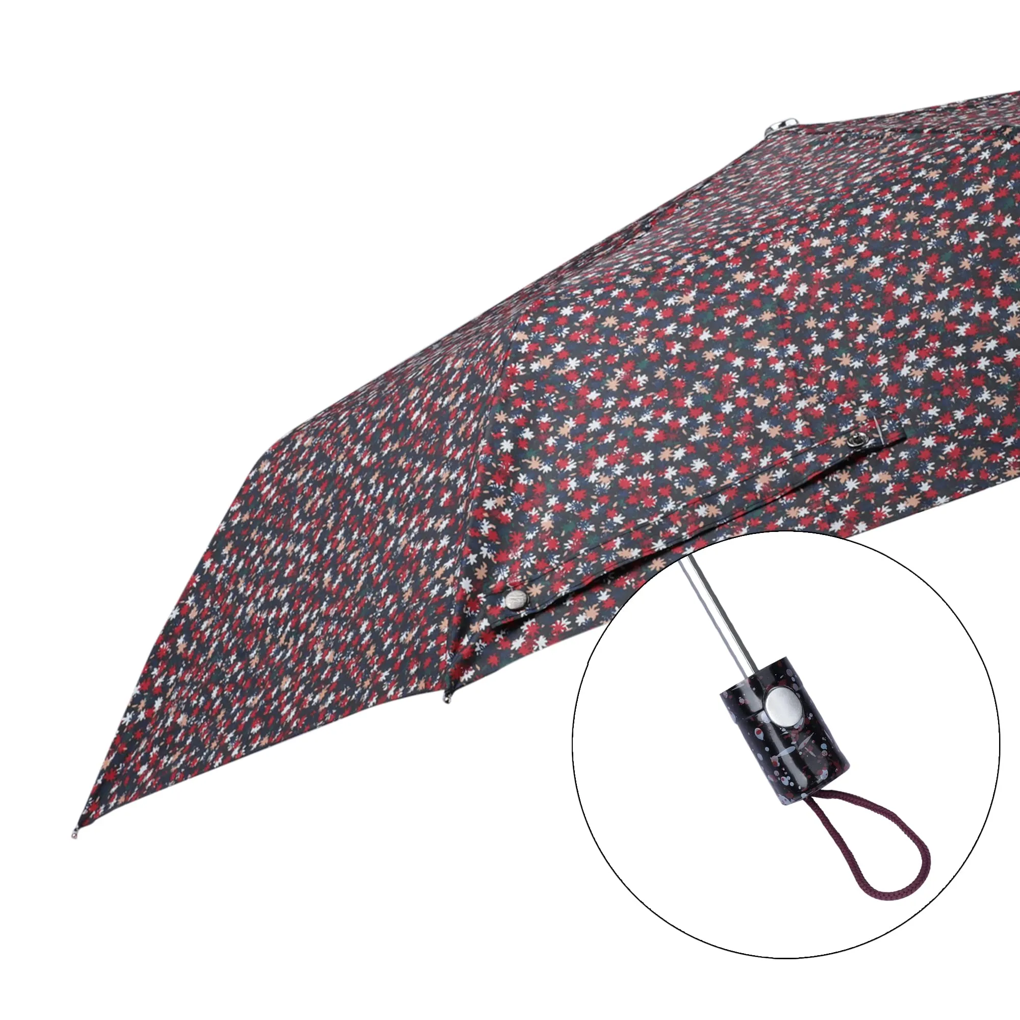 THE CLOWNFISH Umbrella Splash Series 3 Fold Auto Open Waterproof Water Repellent 190 T Immitation Nylon Double Coated Silver Lined Umbrellas For Men and Women (Maroon)