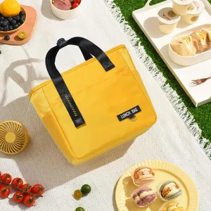 UMAI Insulated Lunch Bag for Kids, Women & Men, Ideal Tote Tiffin Bag for Office/School/Camping/Gym-Lightweight, Durable Handle, Large Capacity, Multifunctional Pockets, Easy to Clean (Yellow)