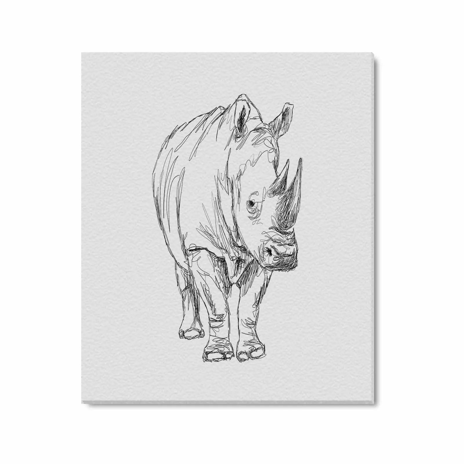 Uniquely You Wall Art / Rhinoceros  Frame Canvas Print 24"x20"