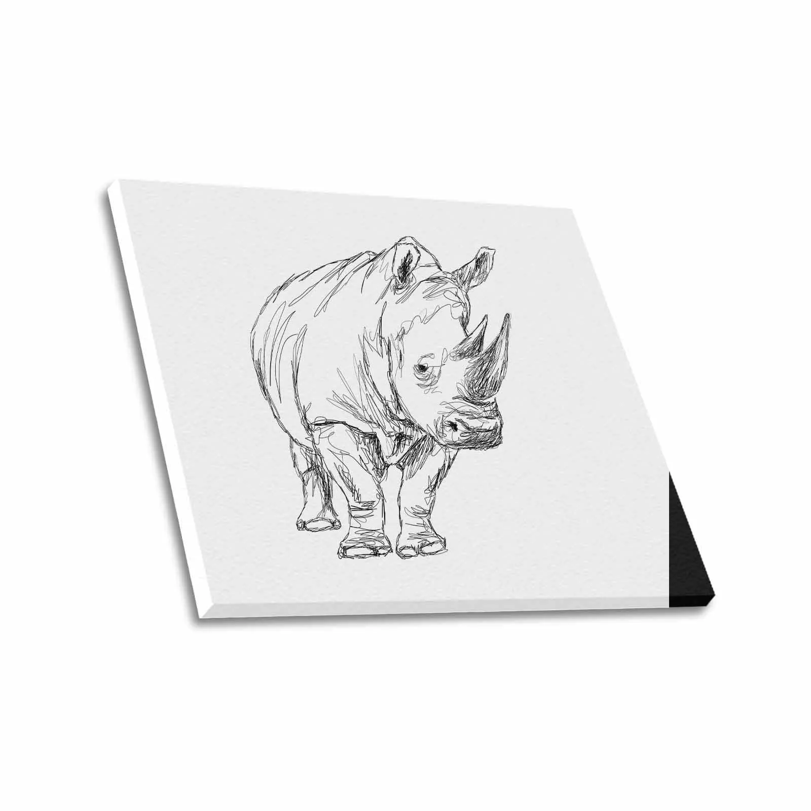 Uniquely You Wall Art / Rhinoceros  Frame Canvas Print 24"x20"