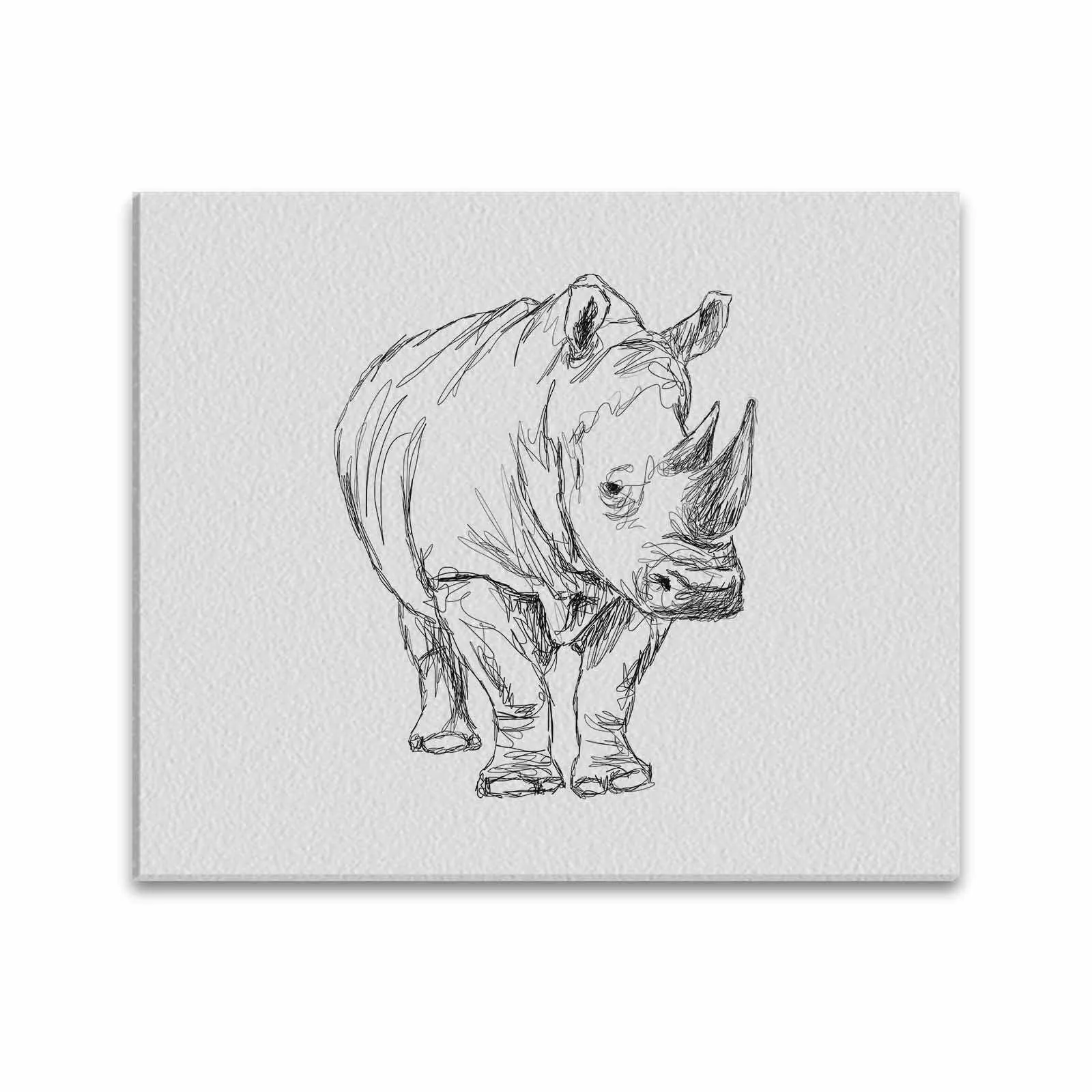 Uniquely You Wall Art / Rhinoceros  Frame Canvas Print 24"x20"