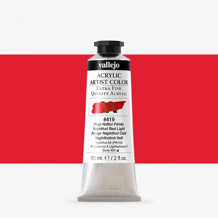 VALLEJO ACRYLIC ARTIST 419: 60 ML. NAPHTHOL RED LIGHT