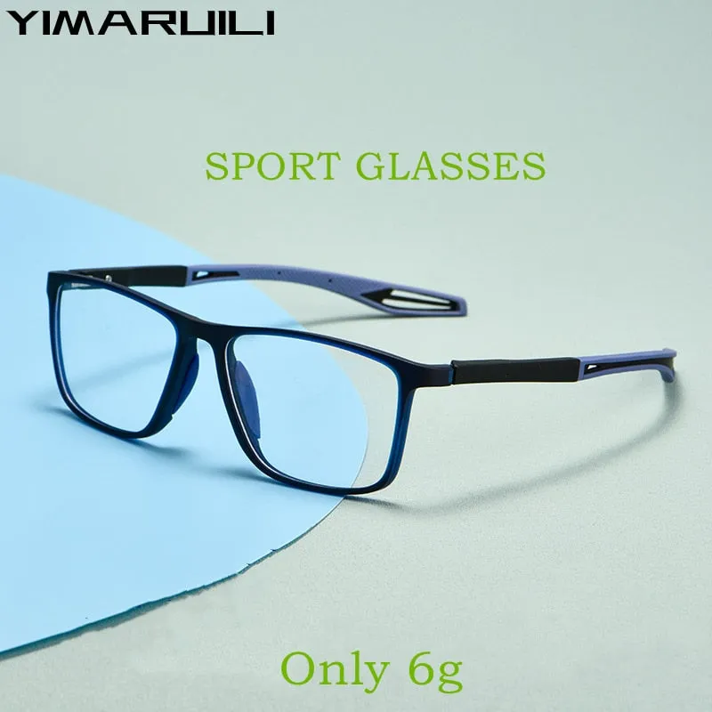 Yimaruili Unisex Full Rim Square Tr 90 Sports Eyeglasses TR1019R