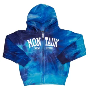 Youth Montauk The End Embroidered Zip-Up Hoodie in Tie Dye